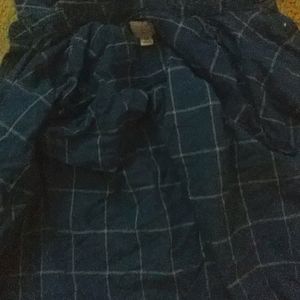 Blue and White Flannel XS